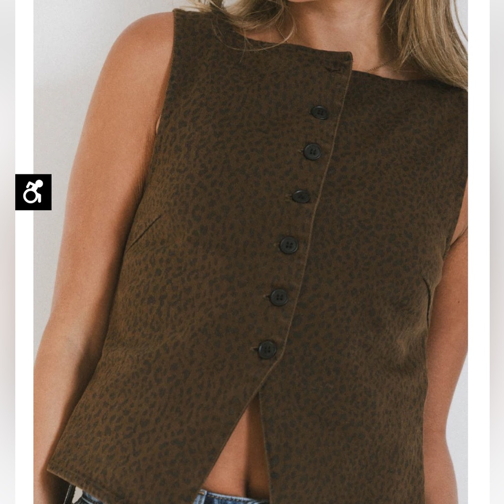 Böhme final sale leopard print denim vest